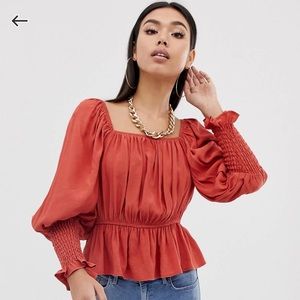 ASOS DESIGN long sleeve square neck top